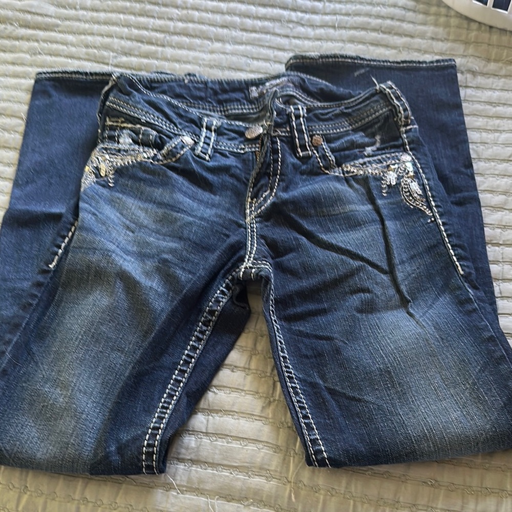Silver Jeans Blue Boot Cut Denim with Contrast Stitching
